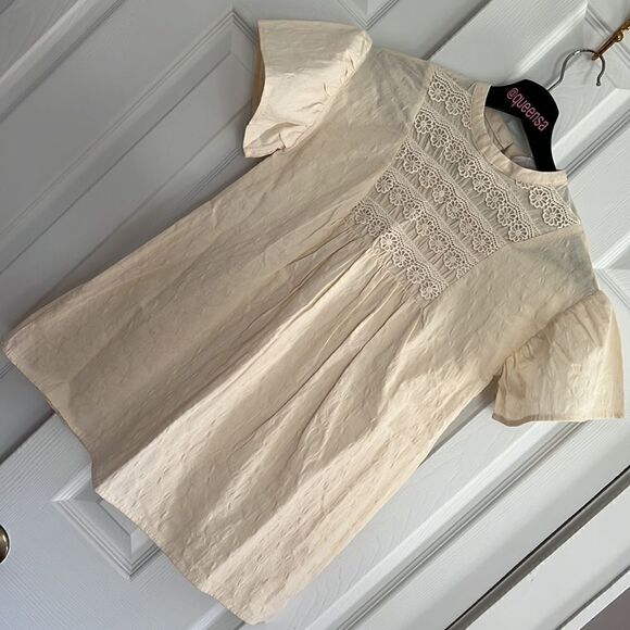 Zara Girl embroidery front ruffle sleeve cotton dress - Picture 3 of 10